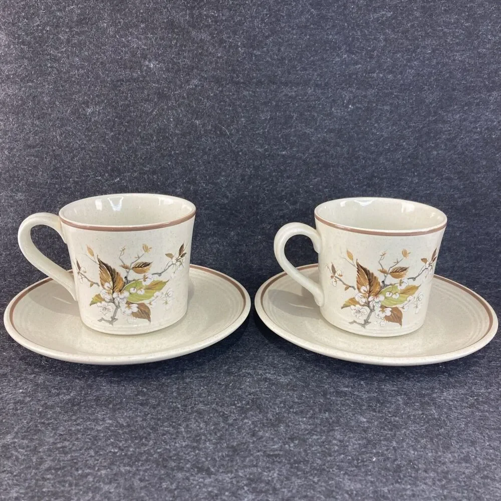 Set Of 2 Royal Doulton Wild Cherry Cup‎ & Saucer 565766 Made In England 1979 Vtg
